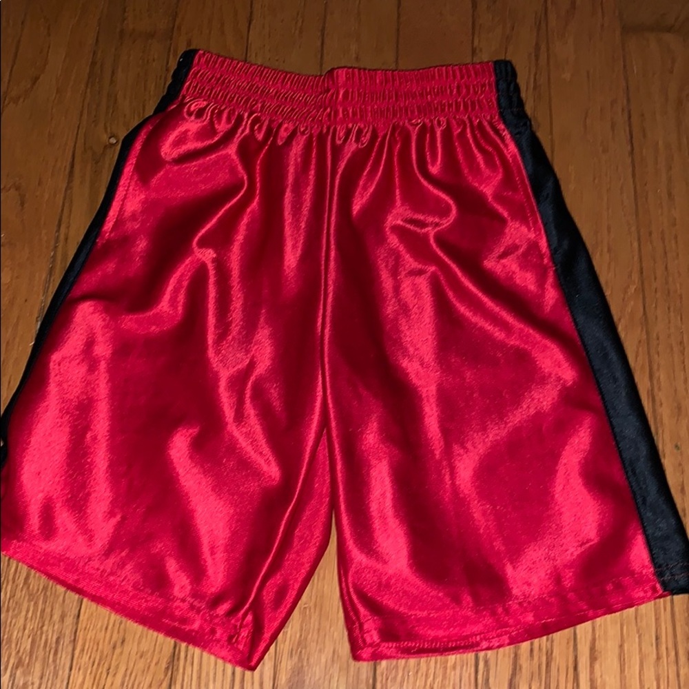 Red Boy’s Athletic Shorts with Black Streak